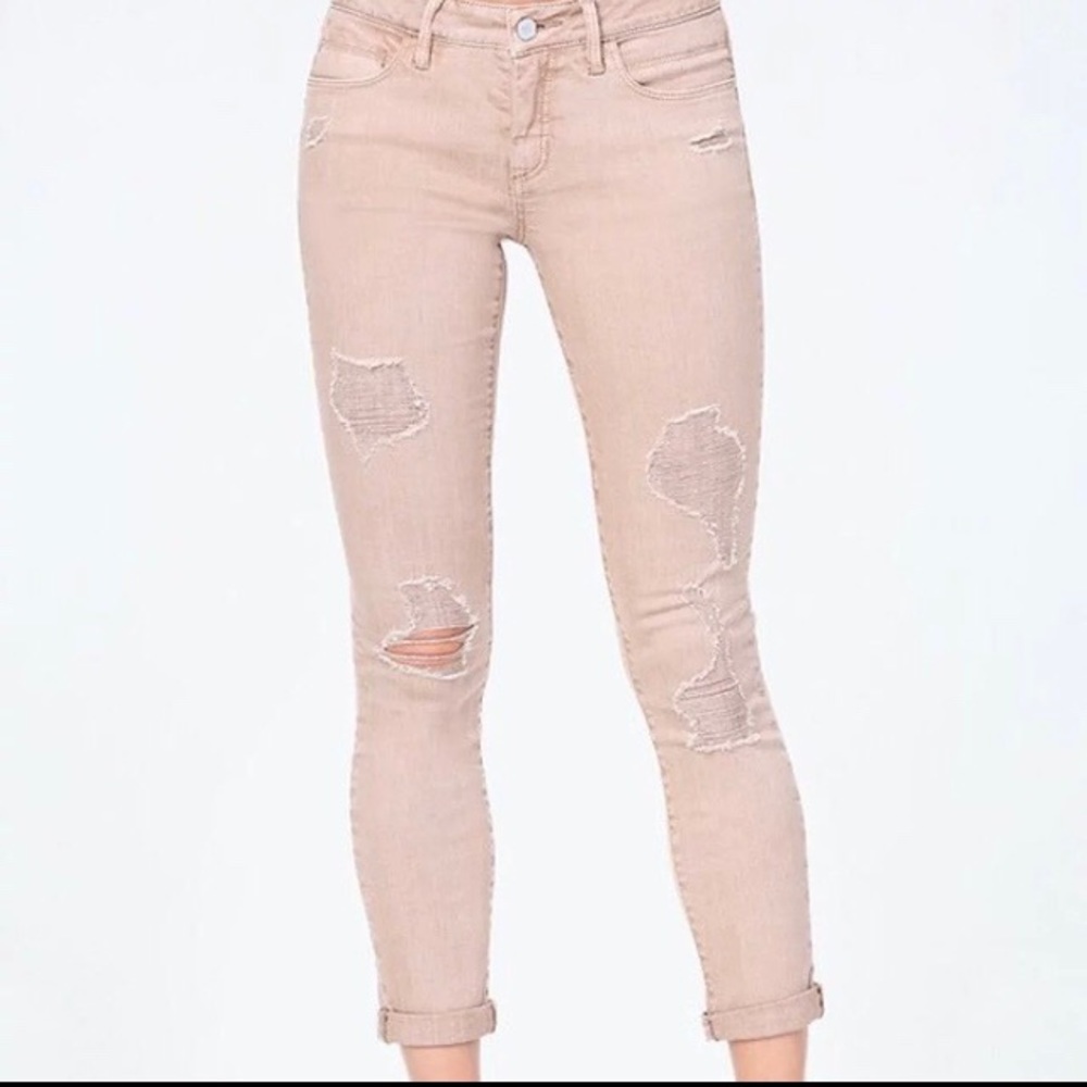 Bebe Heartbreaker Skinny Jeans Distressed Size 25